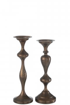 S/2 Chandeliers Métal Bronze