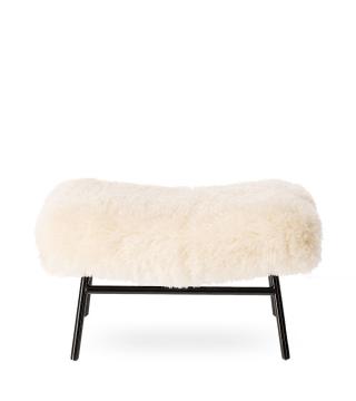 Repose Pied Domme Blanc Fourrure