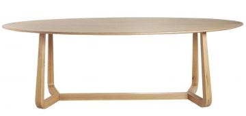 Table à Manger Maxine Chêne Clair Blanc d'Ivoire 230cm