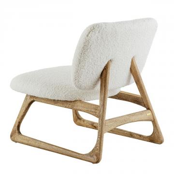 Fauteuil Lina Bouclette Crème Blanc d'Ivoire