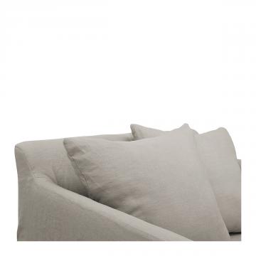 Fauteuil Gabriel Lin Mélangé Gris Clair Blanc d'Ivoire