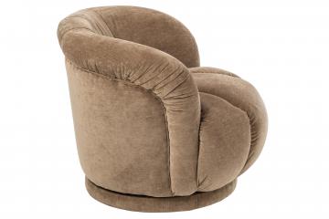 Fauteuil Tournant Velours Taupe