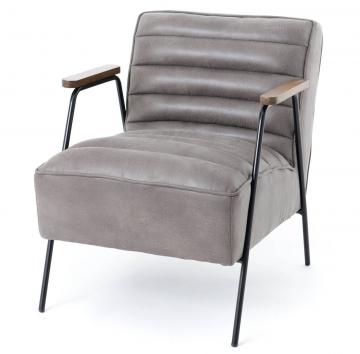 Fauteuil Hutch Simili Gris Amadeus Cades Deco