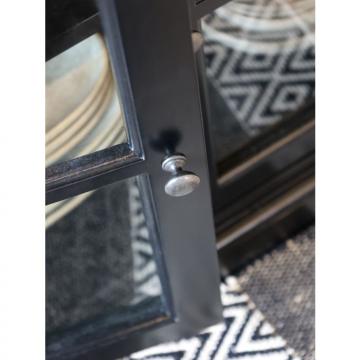 Vitrine Marseille 4 Portes Vitrées + 4 Tiroirs Bois Noir