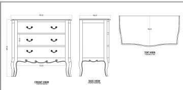 Commode 3 Tiroirs Bois Apolline