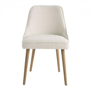 Chaise Marcus Bouclette Crème Blanc d'Ivoire