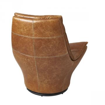Fauteuil Pivotant Achille Cuir Camel Vintage