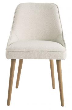 Chaise Marcus Bouclette Crème Blanc d'Ivoire
