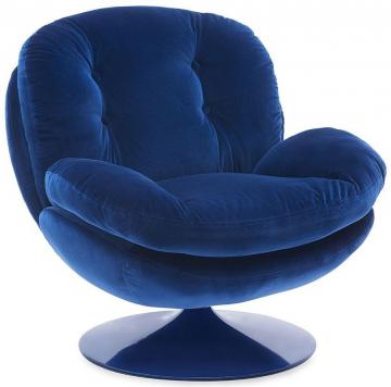 Fauteuil Memento Velours Bleu