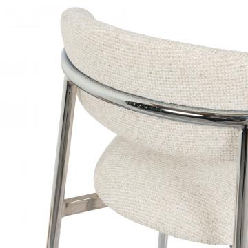 Tabouret de Bar Curve Beige Chrome