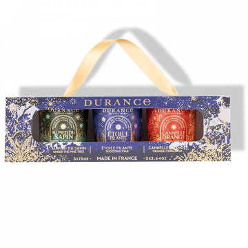 Coffret Noël 2025 Bougies Parfumées Durance (Sapin - Cannelle/O - Etoile Filante)