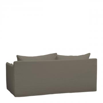 Canapé Gabriel 100% Lin Taupe Blanc d'Ivoire