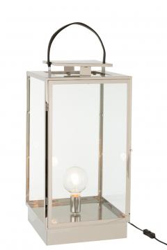 Lanterne Electrique Métal Argenté GM