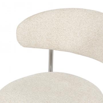 Tabouret de Bar Curve Beige Chrome