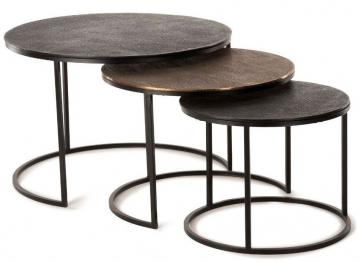 Tables Basses Yuli Alu Dorée-Cuivrée-Noire Athezza