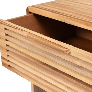 Chevet 1 Tiroir Calopsite Teck Naturel