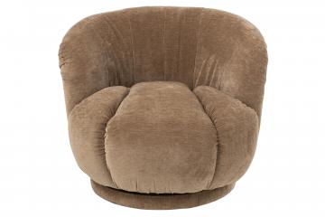 Fauteuil Tournant Velours Taupe
