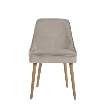 Chaise Marcus Velours Grège Blanc d'Ivoire