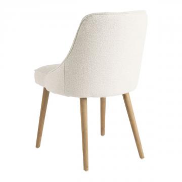 Chaise Marcus Bouclette Crème Blanc d'Ivoire