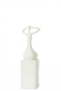 Statue Femme Assise Rectangle Blanc