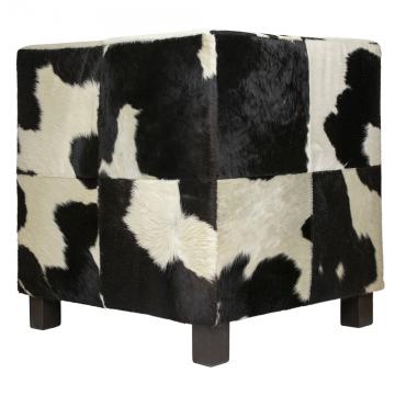 Fauteuil Club Vache Noir-Blanc