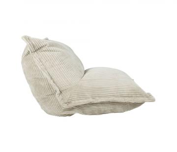 Fauteuil Pouf Sola 1 Place Velours Côtelé Beige