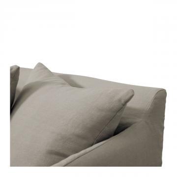 Fauteuil Gabriel Lin Mélangé Gris Clair Blanc d'Ivoire