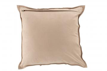 Coussin Carré Cuir Gris Lin