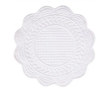 6 x Sets de Table Ronds Boutis Blanc