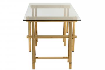 Bureau Contemporain Ajustable Métal Doré Verre