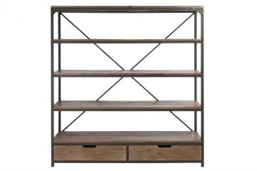 Etagère Indus 3 Niveaux 2 Tiroirs Bois Métal