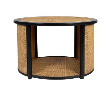 Table Basse Balamea Rotin Naturel Noir
