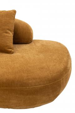 Canapé Contemporain 4/5 Places Velours Moutarde