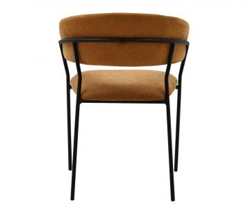 4 x Fauteuils Wilona Velours Moutarde