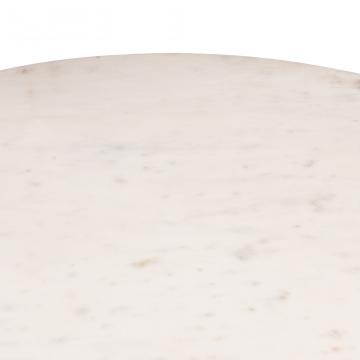 Table à Manger Ronde Marbre Blanc Aluminium Argenté