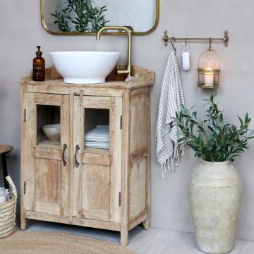 Buffet Grimaud 2 Portes Vitrées Bois Recyclé