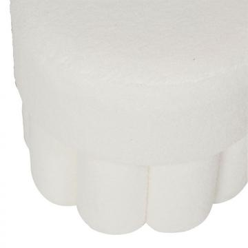 Tabouret Organic Blanc Tissu Teddy Bouclette