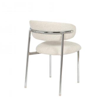 Chaise Curve Beige Chrome