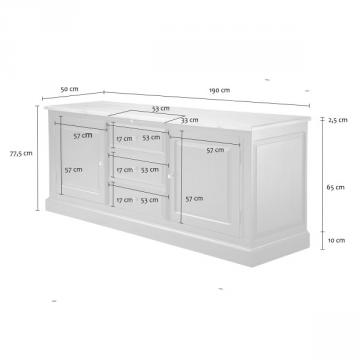 Buffet Bas Fontainebleau 3 Tiroirs 2 Portes