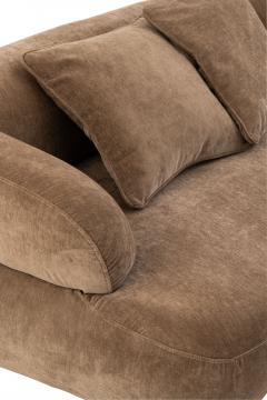 Canapé Contemporain 4/5 Places Velours Taupe