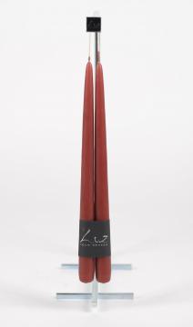 2 Bougies Flambeaux Lie de Vin