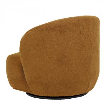 Fauteuil Lisette Bouclette Curry Pivotant Blanc d'Ivoire