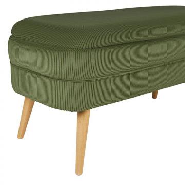 Banc Coffre Eléonore Velours Côtelé Kaki