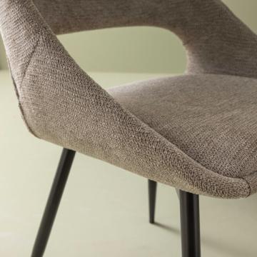 2 Chaises Elodie Tissu Taupe