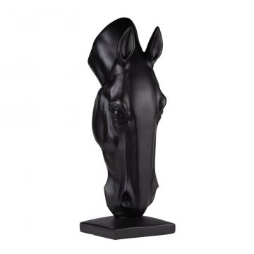 Tête Cheval Déco Noire H75cm