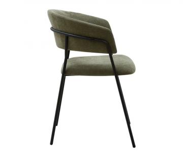 4 x Fauteuils Wilona Velours Kaki