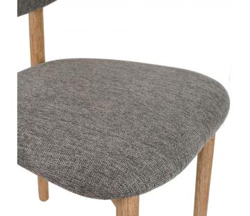 2 x Chaises Cautret Lin Gris Foncé Bois Naturel