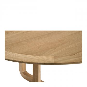 Table à Manger Maxine Chêne Clair Blanc d'Ivoire ø150cm