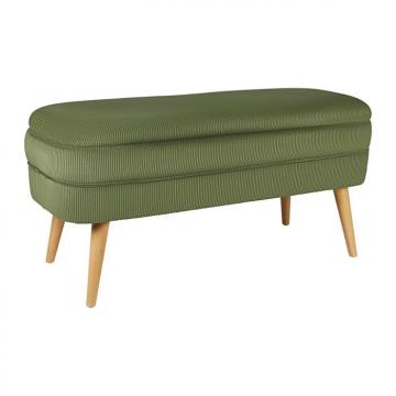 Banc Coffre Eléonore Velours Côtelé Kaki