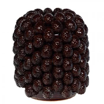 Vase Barbotine Pommes de Pin Marron